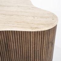 Eleonora Organische salontafel Mari - 83x72x34 cm - Mango hout & travertin