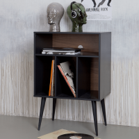 Woood James kastje noten/zwart 83x60x44cm