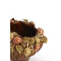 Light & Living Lemoni vaas deco 26,5x24x20 cm - keramiek bruin-oranje/groen