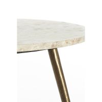Light & Living Zeca bijzettafel Ø59x41 cm - taupe marmer+antiek brons