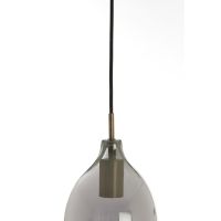 Light & Living Lukaro hanglamp 3L Ø35x32 cm - antiek brons/glas smoke