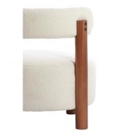 Light & Living Ferentino fauteuil - acacia hout/bouclé crème
