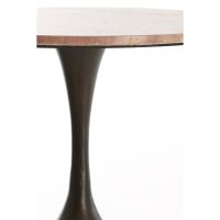 Light & Living Dolin bijzettafel Ø59x44 cm - rood travertin/donkerbruin