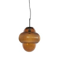 Light & Living Ovnis hanglamp Ø35x40 cm - glas bruin