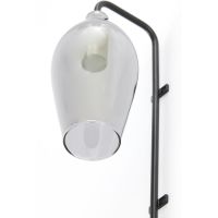 Light & Living Lukaro wandlamp 28x20x65 cm - glas smoke+mat zwart