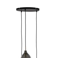 Light & Living Lukaro hanglamp 3L Ø35x32 cm - antiek brons/glas smoke