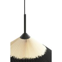 Light & Living Pleated hanglamp Ø60x23 cm - zwart/naturel