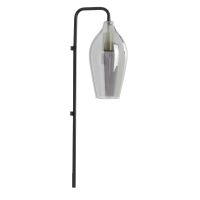Light & Living Lukaro wandlamp 28x20x65 cm - glas smoke+mat zwart