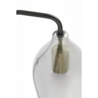 Light & Living Lukaro wandlamp 28x20x65 cm - glas smoke+mat zwart