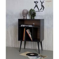 Woood James kastje noten/zwart 83x60x44cm