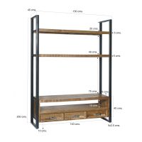 Livingfurn Nairobi tv-meubel hoog 150 cm
