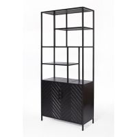 Livingfurn York vakkenkast - 90 cm - mangohout - zwart