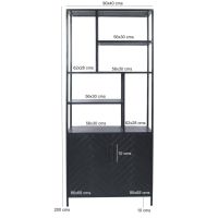 Livingfurn York vakkenkast - 90 cm - mangohout - zwart