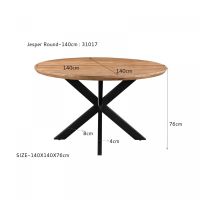 Livingfurn Jesper ronde eettafel - Ø140 cm - hout - naturel