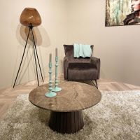 Livingfurn Emperador ronde salontafel - Ø80 cm - marmer - bruin