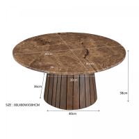 Livingfurn Emperador ronde salontafel - Ø80 cm - marmer - bruin