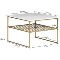Salontafel Dian 55 cm Wit Goud