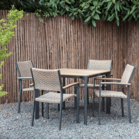 Arezzo terrastafel 90 cm & 4x terrasstoel wicker