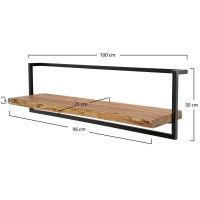 Fraaai Woody metaal wandplank 100 cm