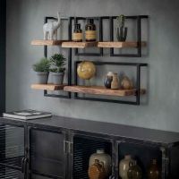 Fraaai Woody metaal wandplank 30 cm