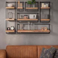 Fraaai Woody metaal wandplank 40 cm