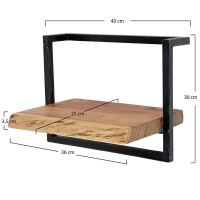 Fraaai Woody metaal wandplank 40 cm
