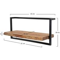 Fraaai Woody metaal wandplank 65 cm