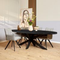 Starfurn Ovale eettafel Denver - 240 cm - zwart