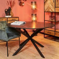 Starfurn Ronde eettafel Lynn - ø150 cm - marmer - zwart