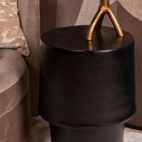 Starfurn Ronde bijzettafel Kacy - ø36 cm - zwart