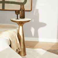 Starfurn Bijzettafel Essy Ø38 cm - wit marmer