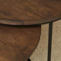 Starfurn Salontafel Madison set van 2 - Ø70 cm - walnoot