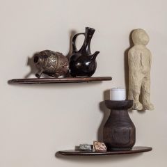 Woood Layer wandplanken set van 2 - walnoot