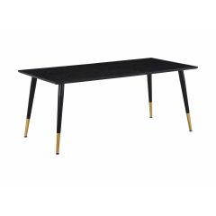 Svea Pura rechthoekige eettafel - 180 x 90 cm - zwart/goud