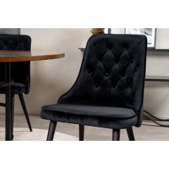 Sino eetkamerstoel - velvet - zwart