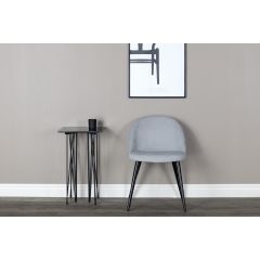 Zako eetkamerstoel - ribstof - lichtgrijs