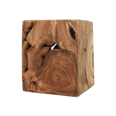 Kubus bijzettafel 25x25x30  teakhout naturelwax