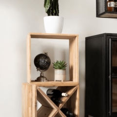 Mino kubus bijzettafel 45x30x45 teakhout naturel