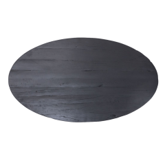 Gorda ovaal tafelblad 240x120x5/5.5 mangohout zwart van het woonmerk HSM Collection