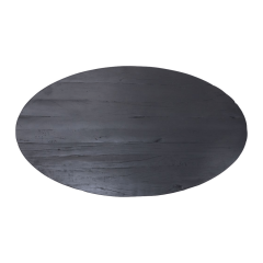 Gorda ovaal tafelblad 180x100x5/5.5 mangohout zwart