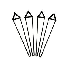 San Saba V-poten 18x1x80 cm metaal zwart