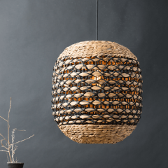 Tripoli hanglamp Ø42x47cm rotan naturel/zwart van het woonmerk Light & Living