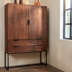 Meave kast 120x40x180 cm hout mat donkerbruin van het woonmerk Light&Living