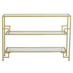 Sutera sidetable 120x35x80 cm glas helder/goud