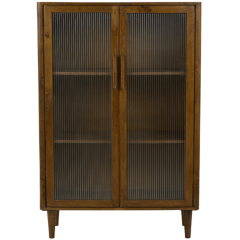 Mocu kast 95x40x140 cm glas/hout bruin