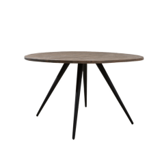 Turi eettafel Ø140x76 cm donkerbruin/zwart van het woonmerk Light&Living