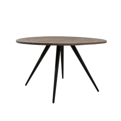 Turi eettafel Ø120x76 cm donkerbruin/zwart van het woonmerk Light&Living