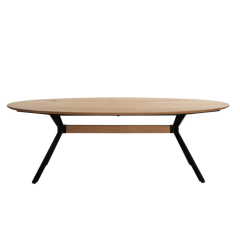 Nori eettafel 240x100x76 cm naturel/zwart van het woonmerk Light&Living