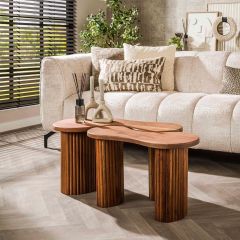 Rio organische salontafel set van 2 - donkerbruin