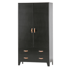 Dian garderobekast grenen diep zwart 180 cm